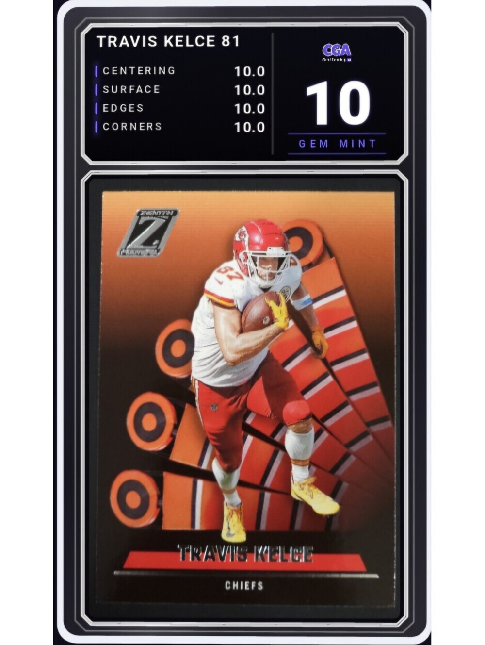 2022 Panini Zenith #81 Travis Kelce Kansas City Chiefs - CGA 10.0 Digital Grade